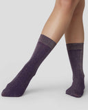 Ines Shimmery Sock in Plum from Swedish Stockings