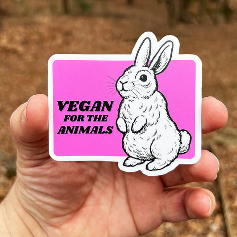 Vegan For The Animals Rabbit Sticker from Compassion Co.