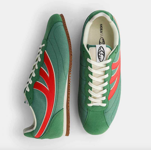 Rise Sneaker in Green & Red Corn Leather from MoEa – MooShoes