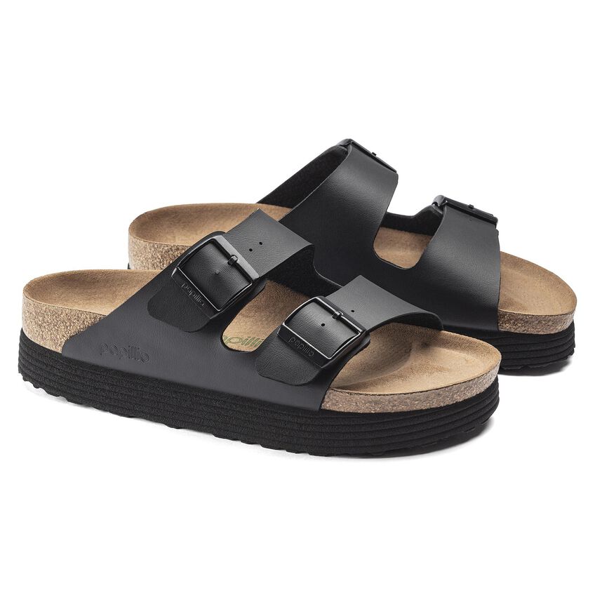 Arizona Platform Vegan in Black from Birkenstock – MooShoes