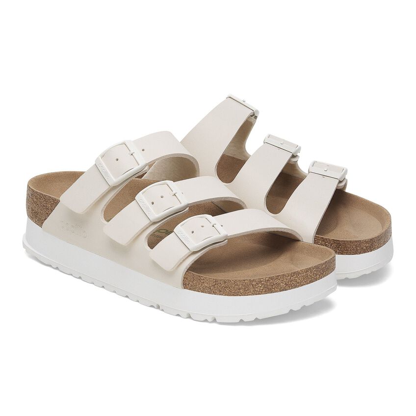 Florida Platform Vegan in Eggshell from Birkenstock – MooShoes