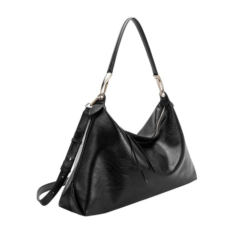 Charlie Black Recycled Vegan Shoulder Bag from Melie Bianco