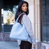 Johanna Chambray Recycled Vegan Suede Shoulder bag