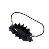 Carrie Navy Pleated Vegan Suede Shoulder Bag from Melie Bianco