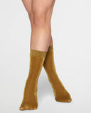 Ines Shimmery Sock in Gold from Swedish Stockings