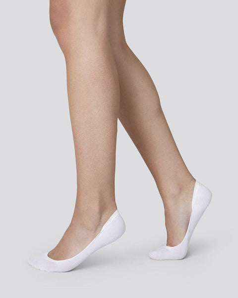 2 Pack Ida No Show Socks in White from Swedish Stockings