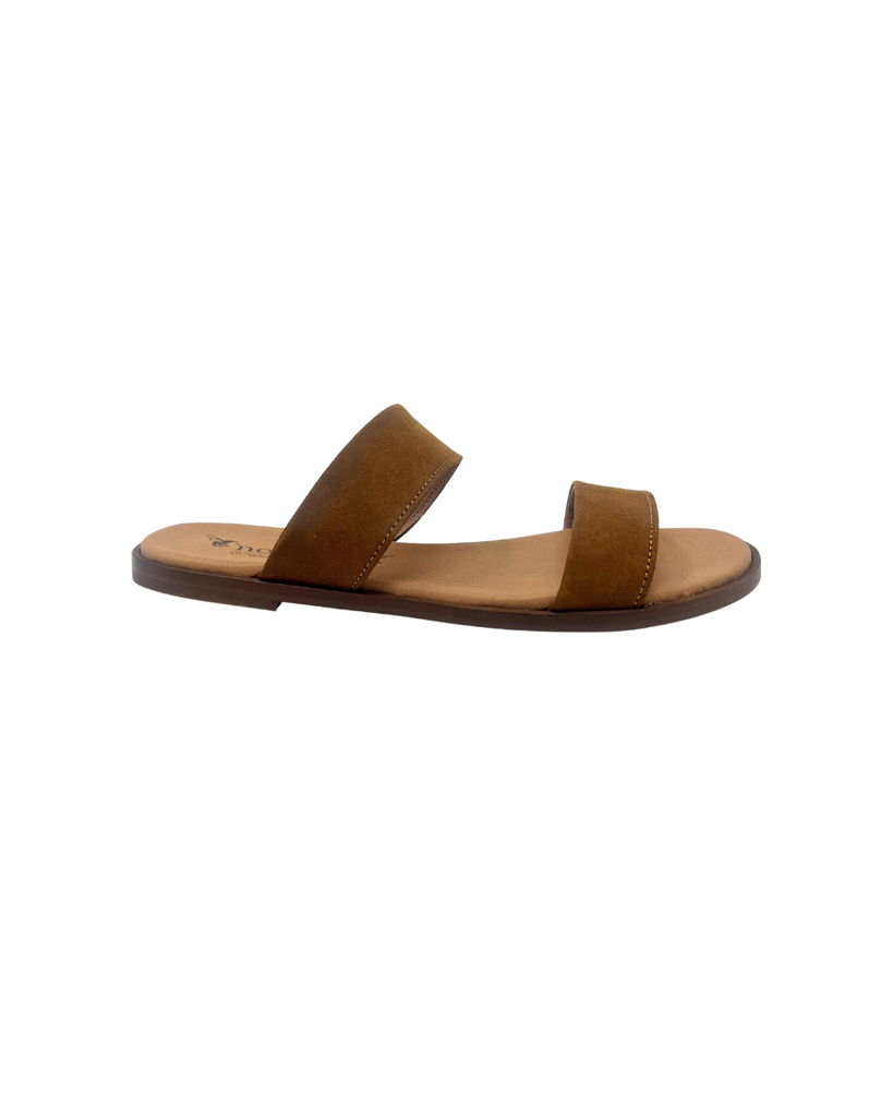 Jessa Slide in Tan Suede from Novacas