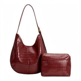 Stefanie Burgundy Recycled Vegan Leather Shoulder Bag from Melie Bianco