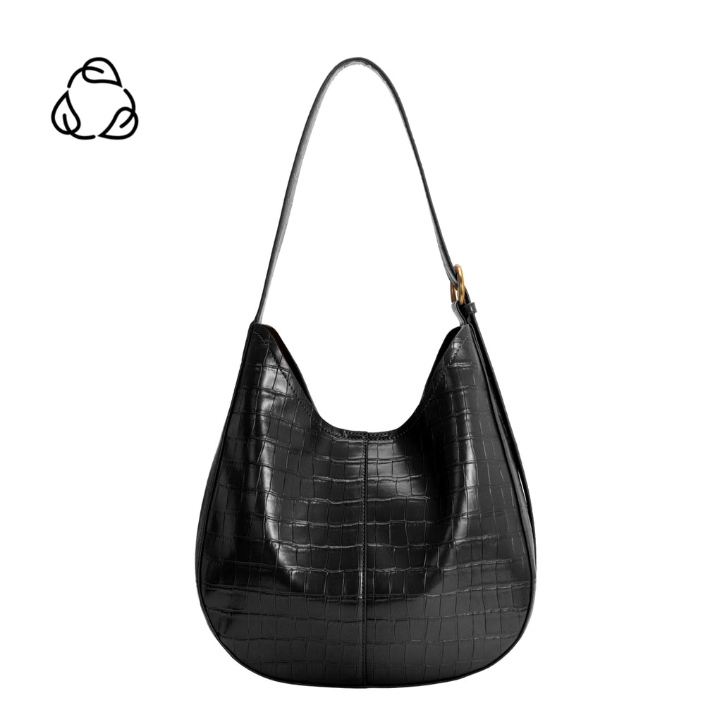 Stefanie Black Recycled Vegan Leather Shoulder Bag from Melie Bianco