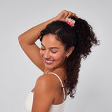 Ruched Satin Scrunchies 5 pc Set in Cherry Blossom