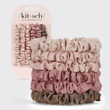Petite Satin Scrunchies 6pc Set in Terracotta