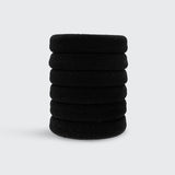 Recycled Nylon Thick Hair Elastics in Black - 6pc