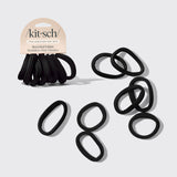 Recycled Seamless Hair Elastics in Black - 8pc