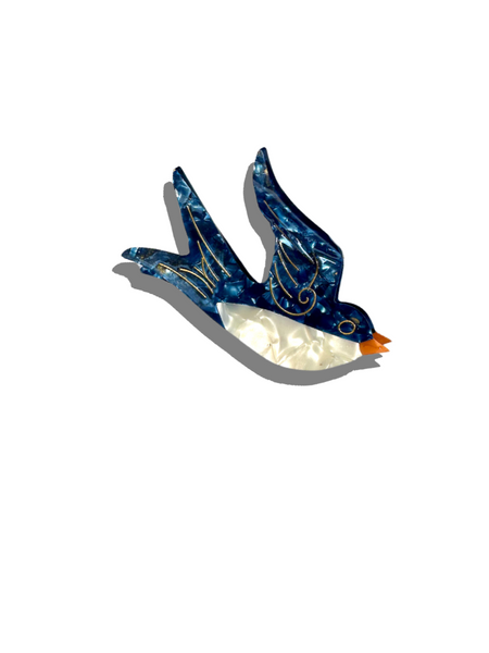 Hand-Painted Swallow Bird Claw Hair Clip