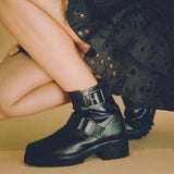 Moto Buckle Boot in Black from Bhava