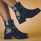 Moto Buckle Boot in Black from Bhava