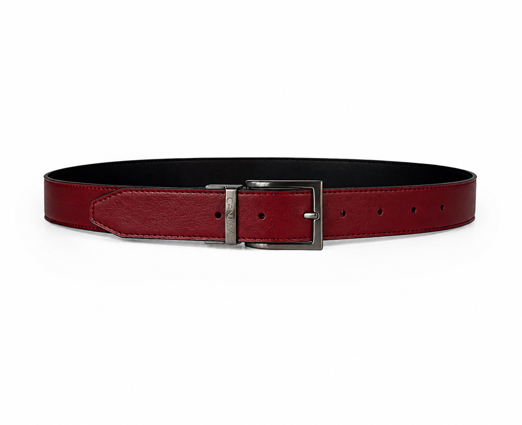 Reversable Belt in Red / Black from Canussa