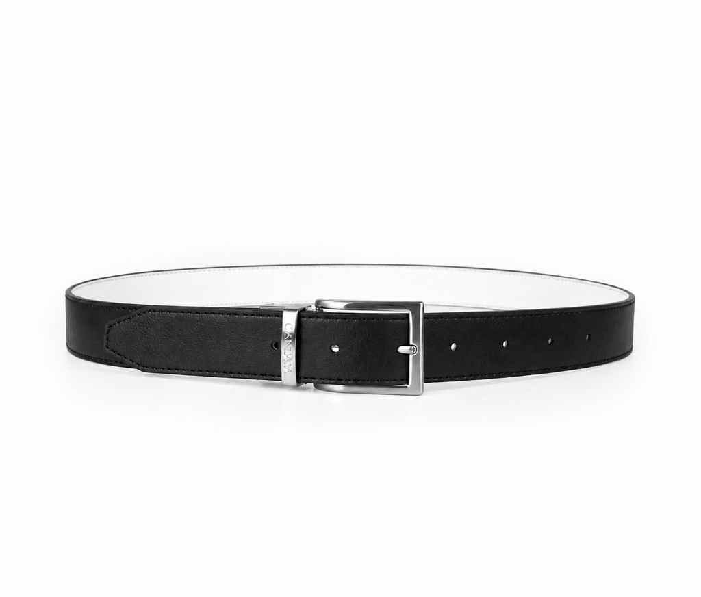 Reversable Belt in White / Black from Canussa