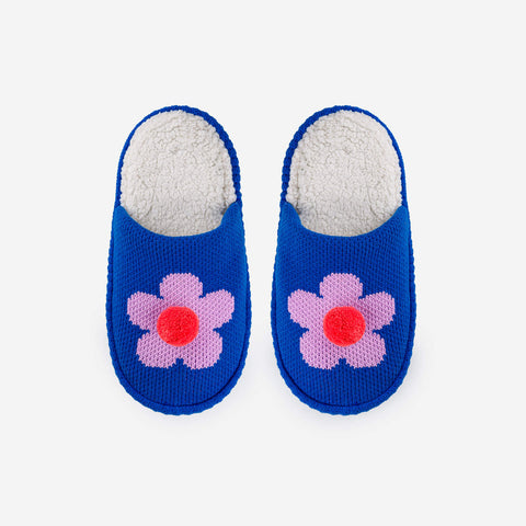 Flower Pom Slippers from Verloop Knits