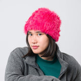 Faux Fur Beanie in Fuchsia from Verloop Knits