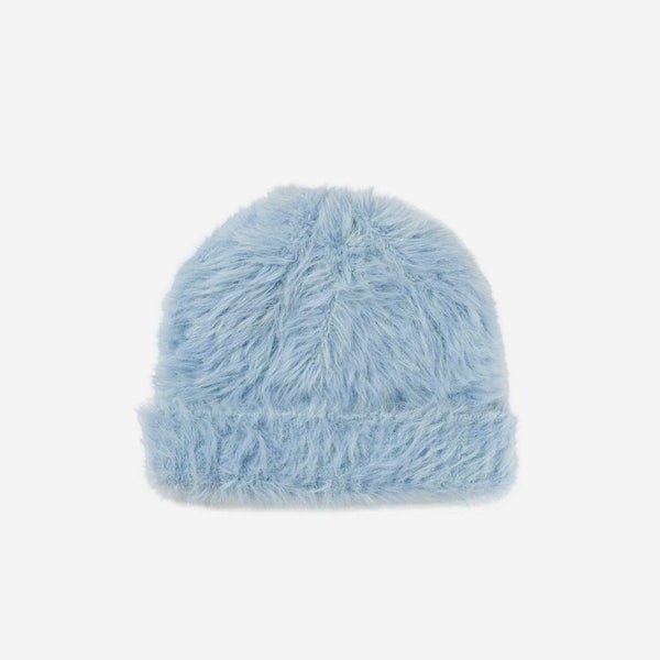 Faux Fur Beanie in Periwinkle from Verloop Knits