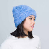 Faux Fur Beanie in Periwinkle from Verloop Knits