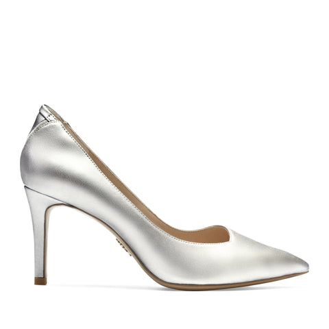 Frida Pointed Toe Pump in Starry Silver from Veerah