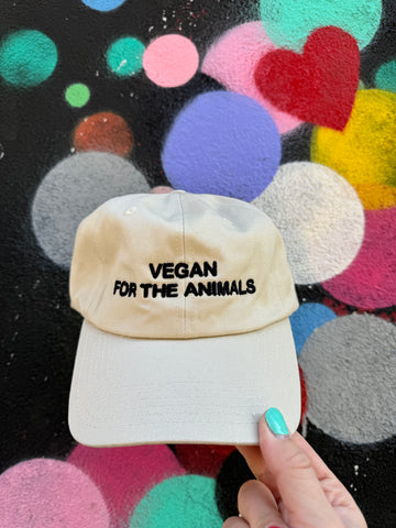 VEGAN FOR THE ANIMALS Hat in Sand