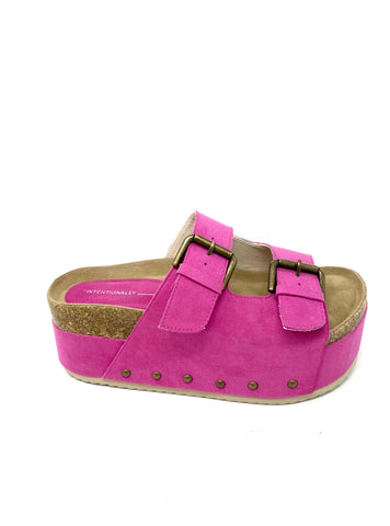 Cooper-2 Platform Sandal in Fuchsia from Intentionally Blank