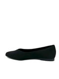 Pointed Ballet Flat in Black Eco-Suede from Turf