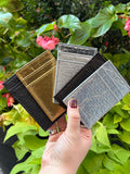 Vertical Wallet in Silver Pinatex