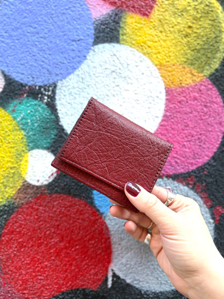 Foldover Wallet in Red Pinatex