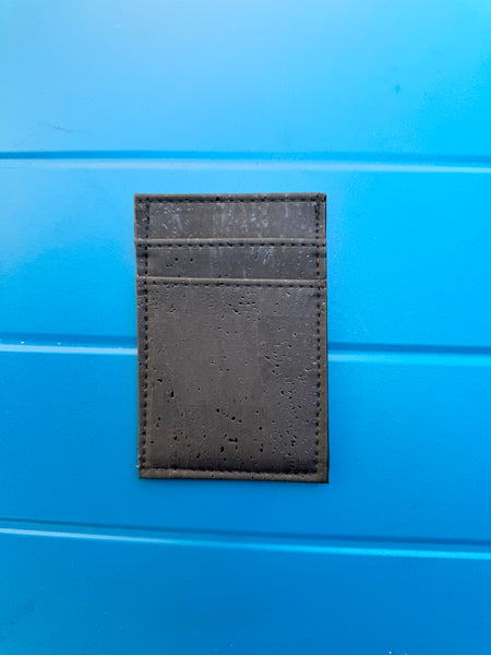 Vertical Wallet in Black Cork