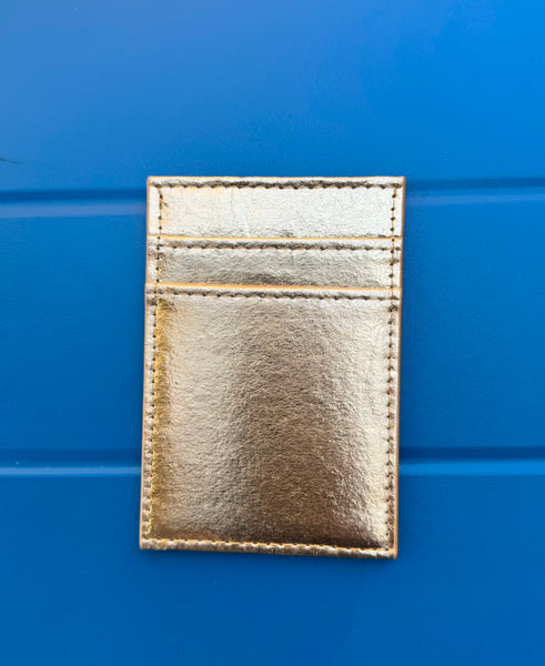 Vertical Wallet in Gold Pinatex