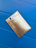 Vertical Wallet in Gold Pinatex