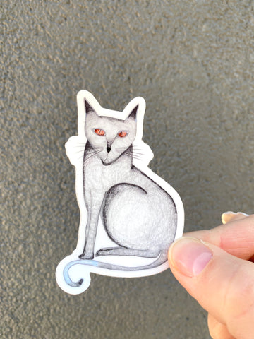 Sylvia Cat Sticker from natchie