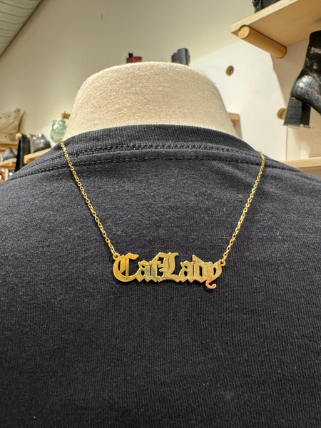 Cat Lady Necklace in Gold