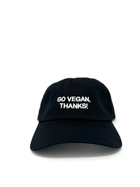 GO VEGAN, THANKS! Hat in Black