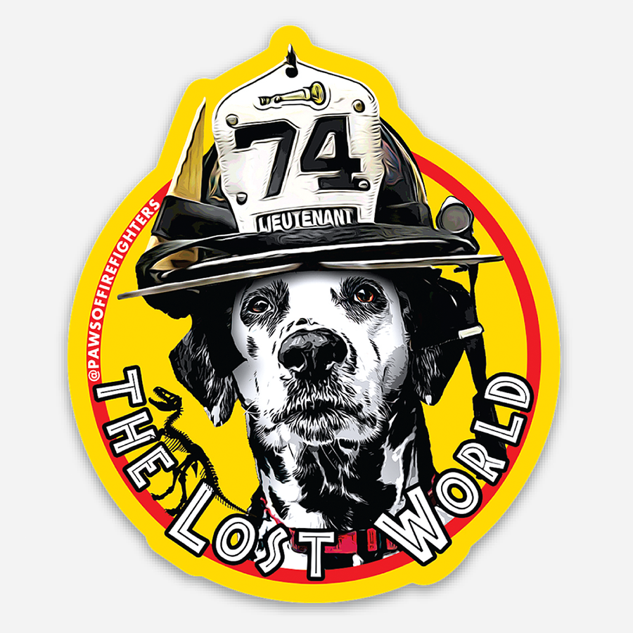 Paws of Firefighters JT in Hat Sticker by Emmy Park