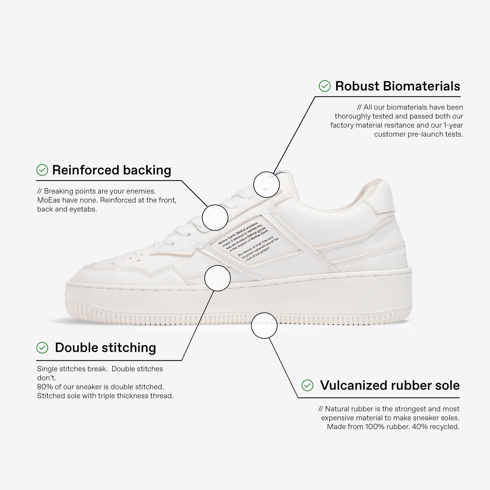 GEN1 Sneaker in White Plant Leather from MoEa – MooShoes