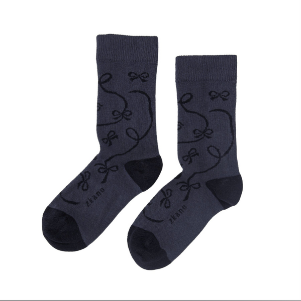 Women's Ribbon Crew Sock in Dark Indigo from Zkano
