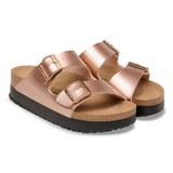 Arizona Flex Platform Vegan in Metalic Copper from Birkenstock