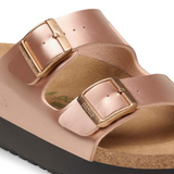 Arizona Flex Platform Vegan in Metalic Copper from Birkenstock