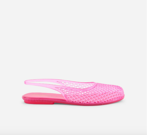 Nessa Jelly Slingback Ballet Flat in Bubblegum from Intentionally Blank