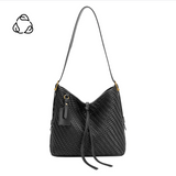 Thalia Black Recycled Vegan Leather Tote from Melie Bianco