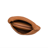 Johanna Saddle Woven Recycled Vegan Leather Hobo Bag from Melie Bianco