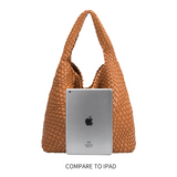 Johanna Saddle Woven Recycled Vegan Leather Hobo Bag from Melie Bianco