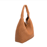 Johanna Saddle Woven Recycled Vegan Leather Hobo Bag from Melie Bianco