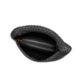 Johanna Black Woven Recycled Vegan Leather Hobo Bag from Melie Bianco