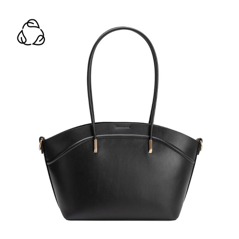 Hazel Black Recycled Vegan Leather Tote from Melie Bianco